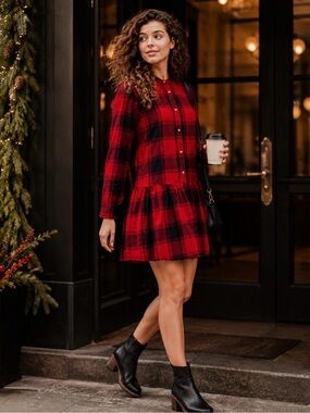 GAP vintage plaid shirt dress